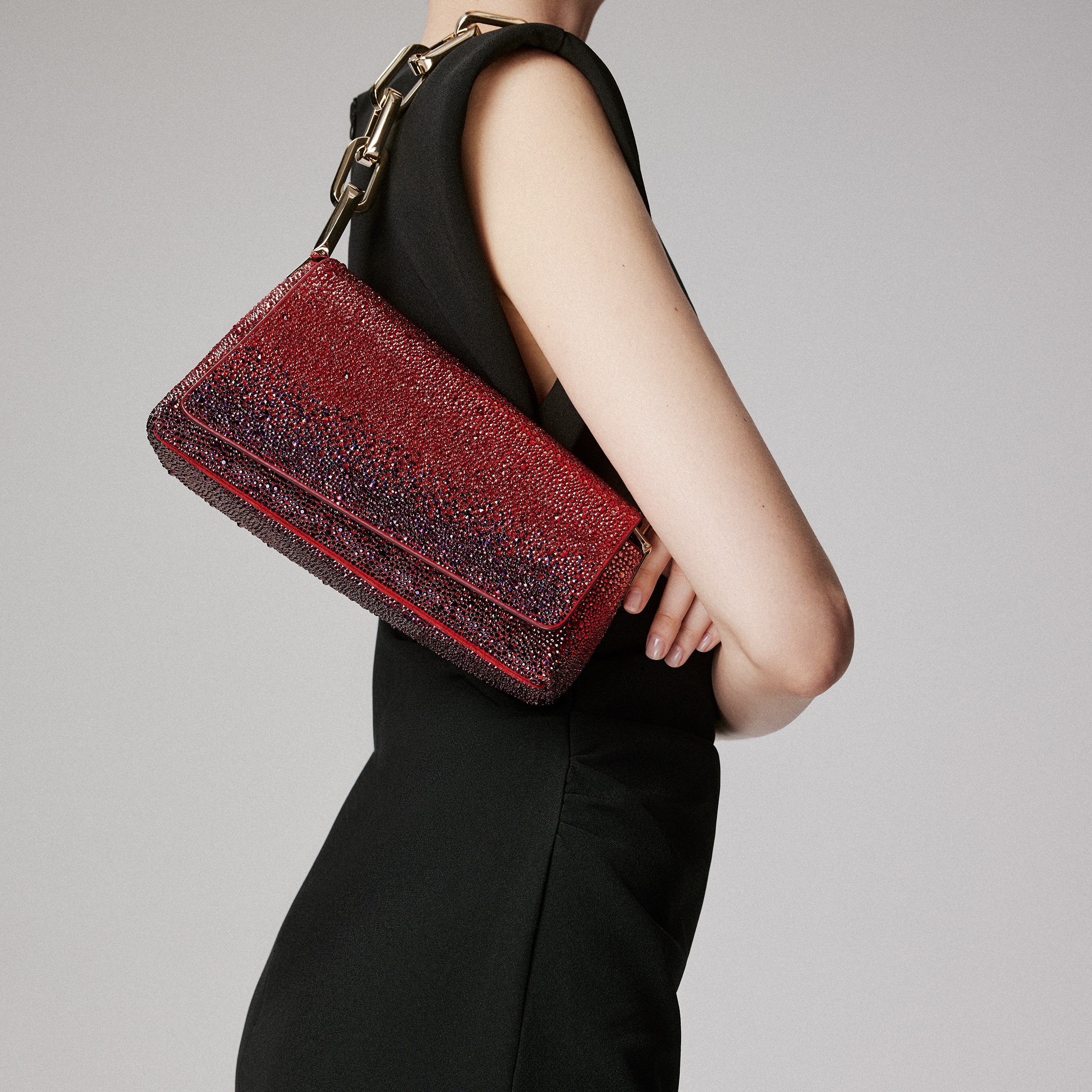 Degraclutch - Clutch - Calf leather and strass - Fever