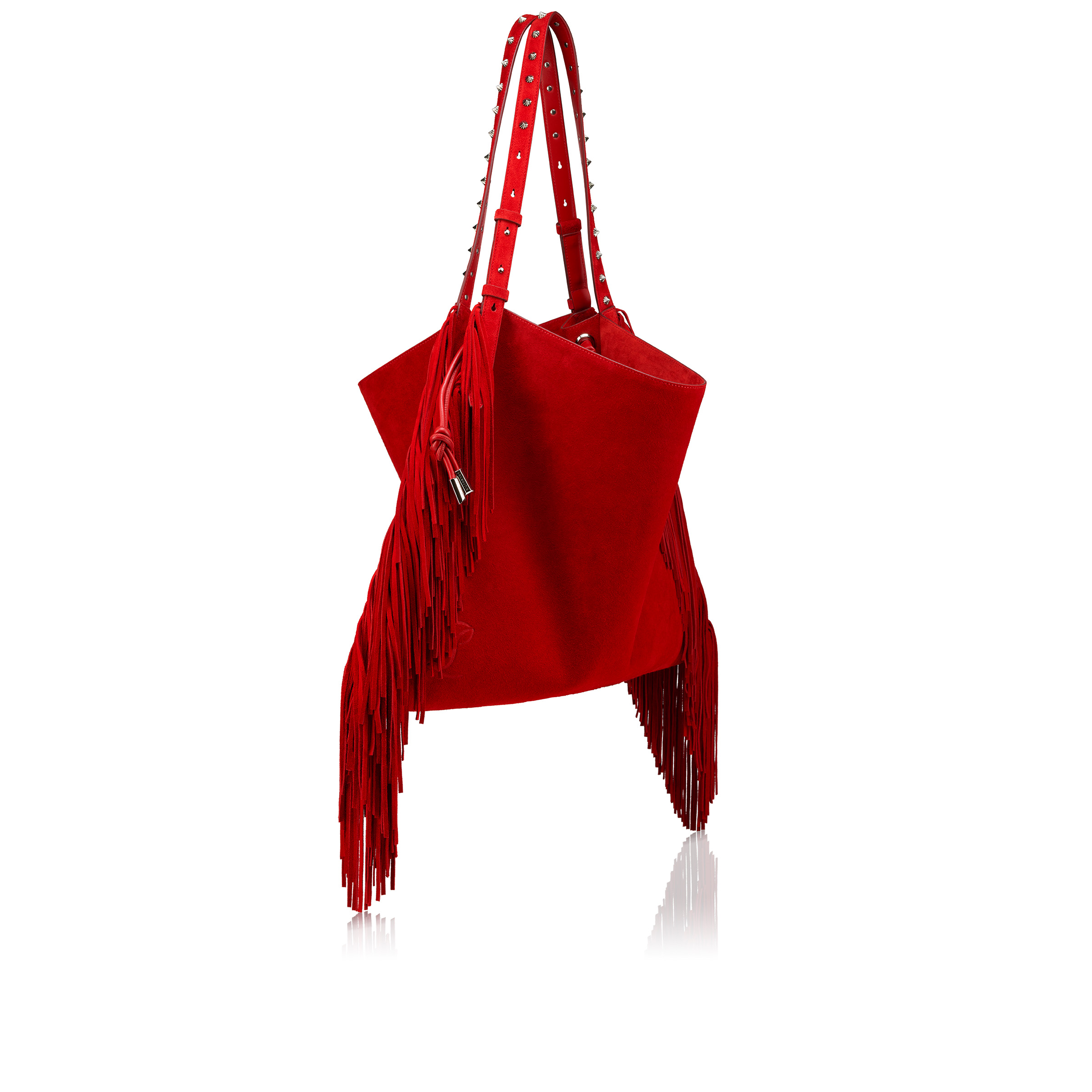 【関税&送料込】Christian Louboutin Tote Bag Cabata small - Tote bag - Calf leather and spikes - Magma