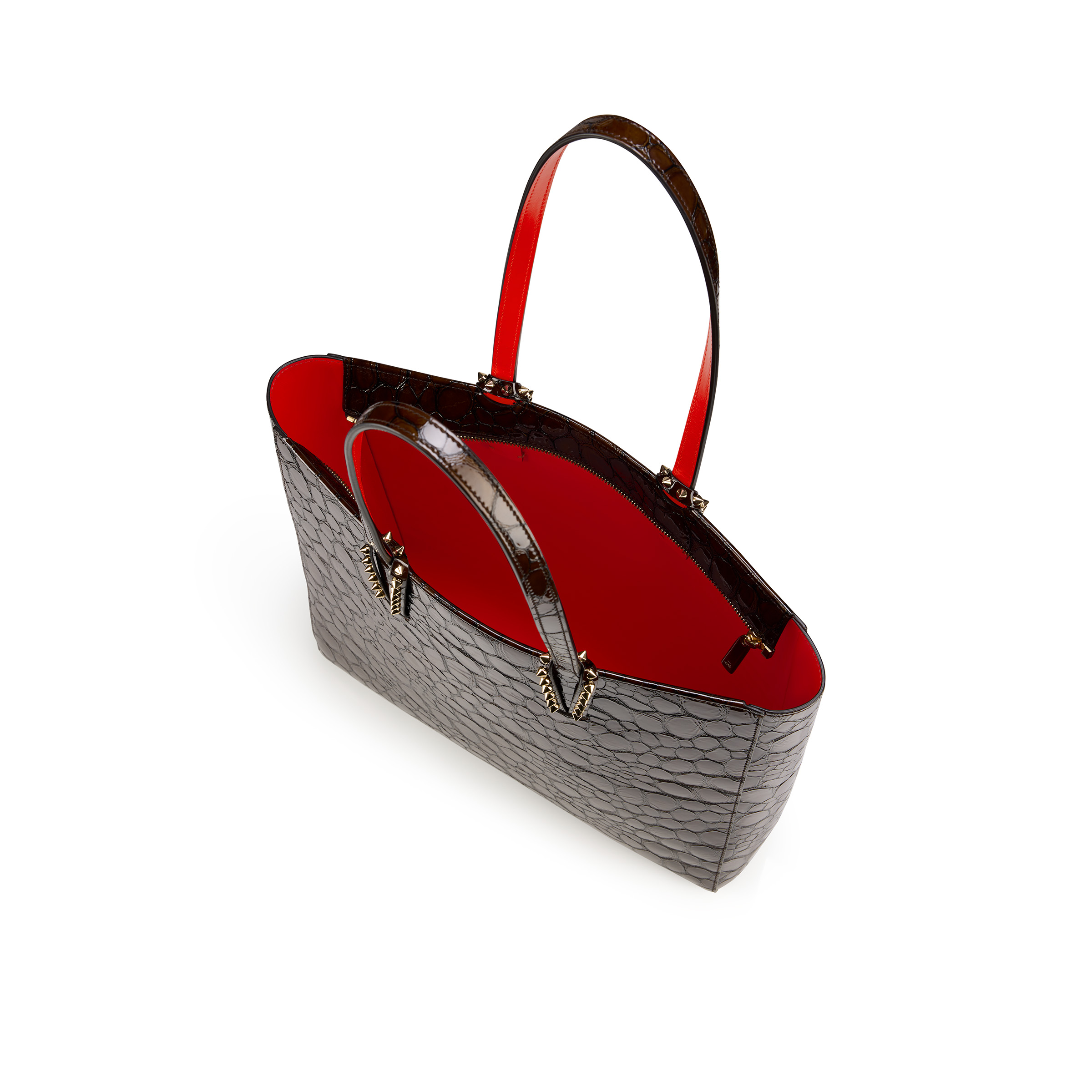 Christian Louboutin Cabado　2WAYTote Bag Cabata - Tote bag - Calf leather and spikes - Black