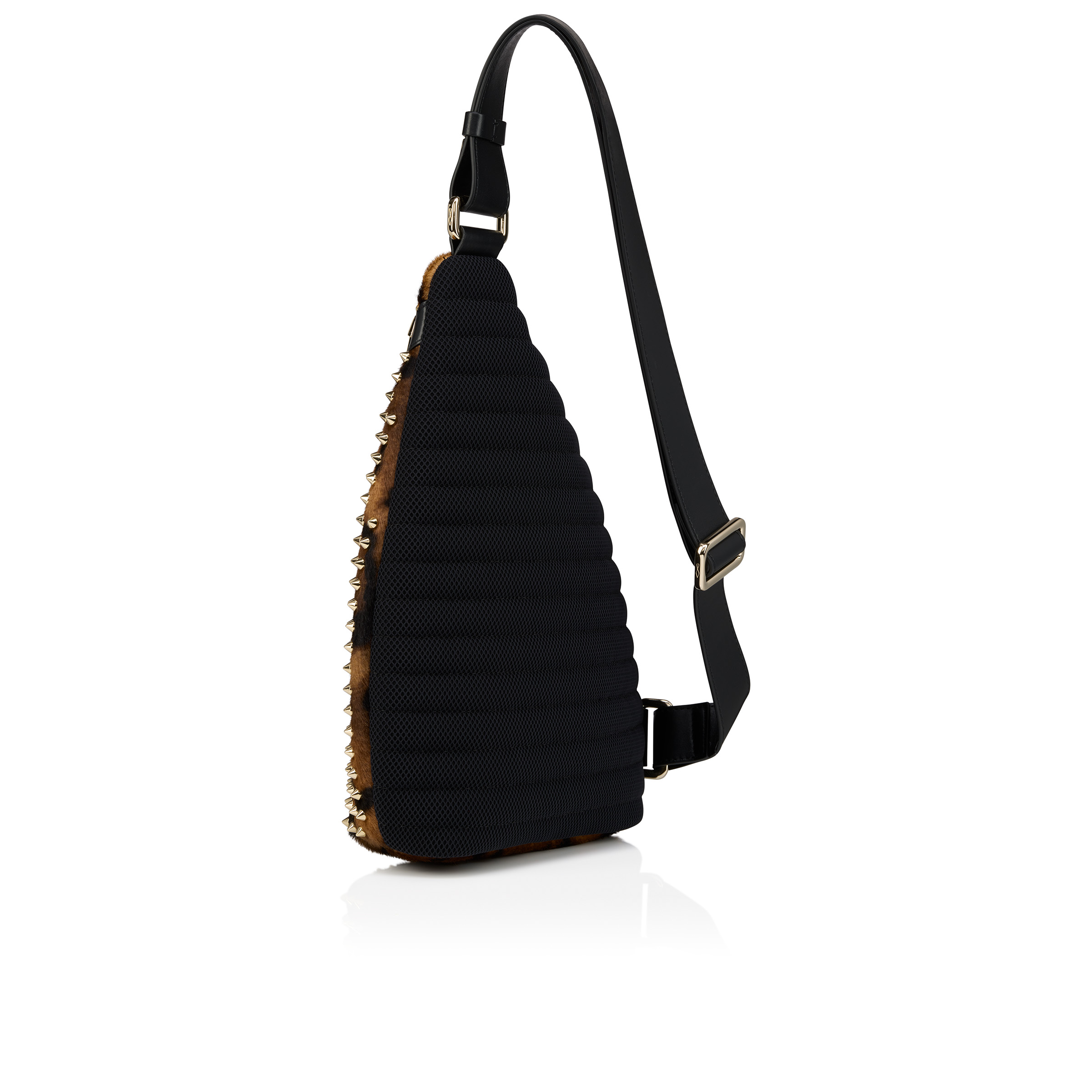 Funky - Pouch - 'Bengali' printed hairy calf leather and spikes