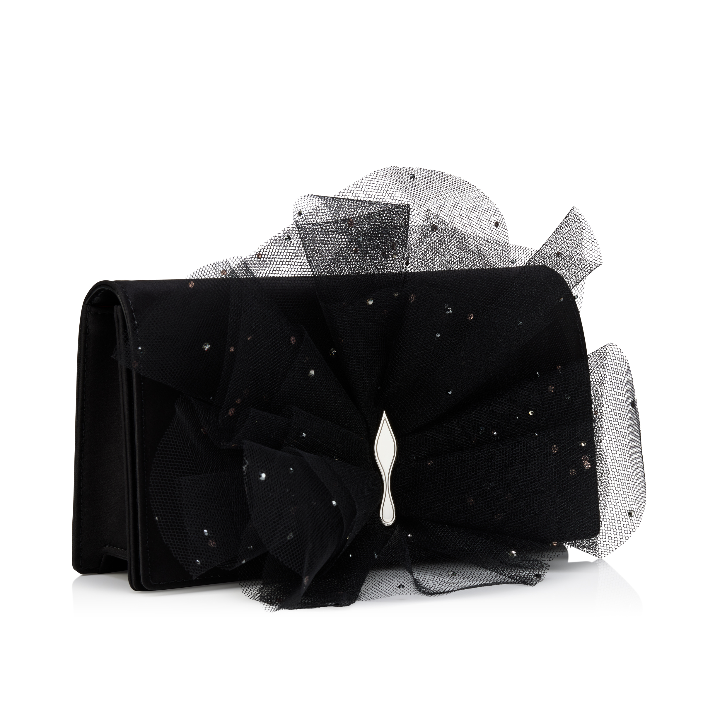 Bettina - Clutch - Crepe satin - Black - Christian Louboutin