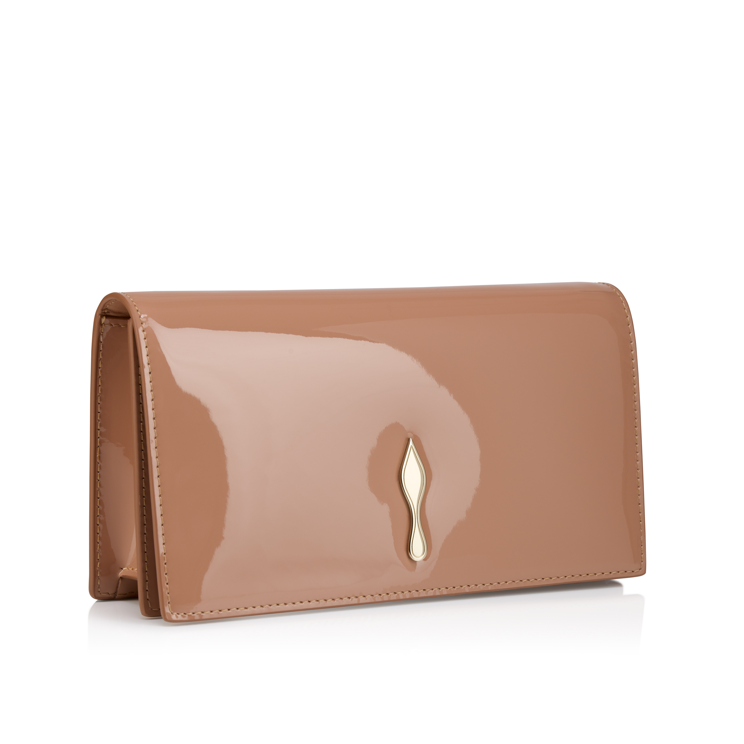 Christian Louboutinベージュレザークラッチバッグ Bettina - Clutch - Patent calf leather - Blush - Christian