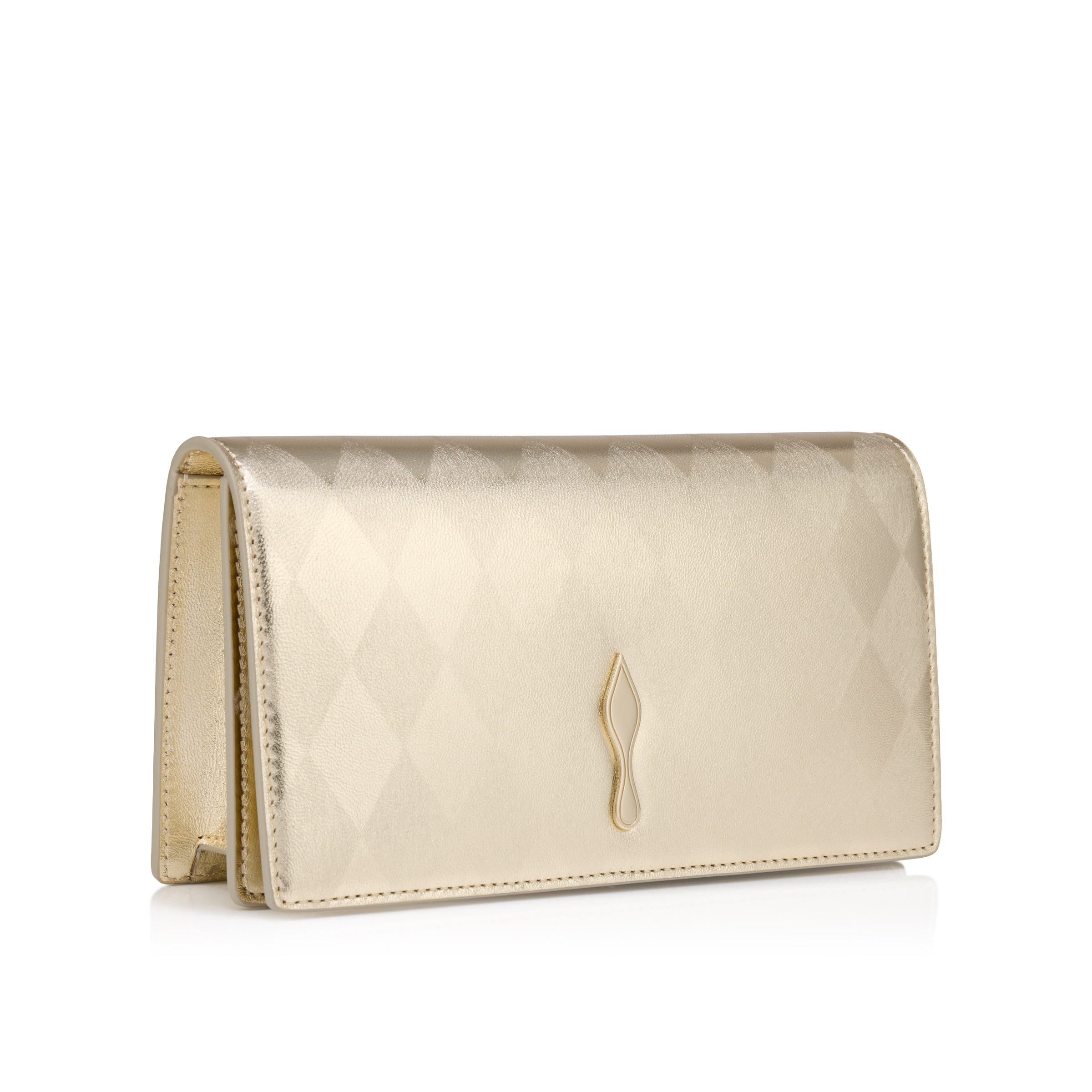 Bettina - Clutch - Diamond-shaped laminated lamb nappa leather