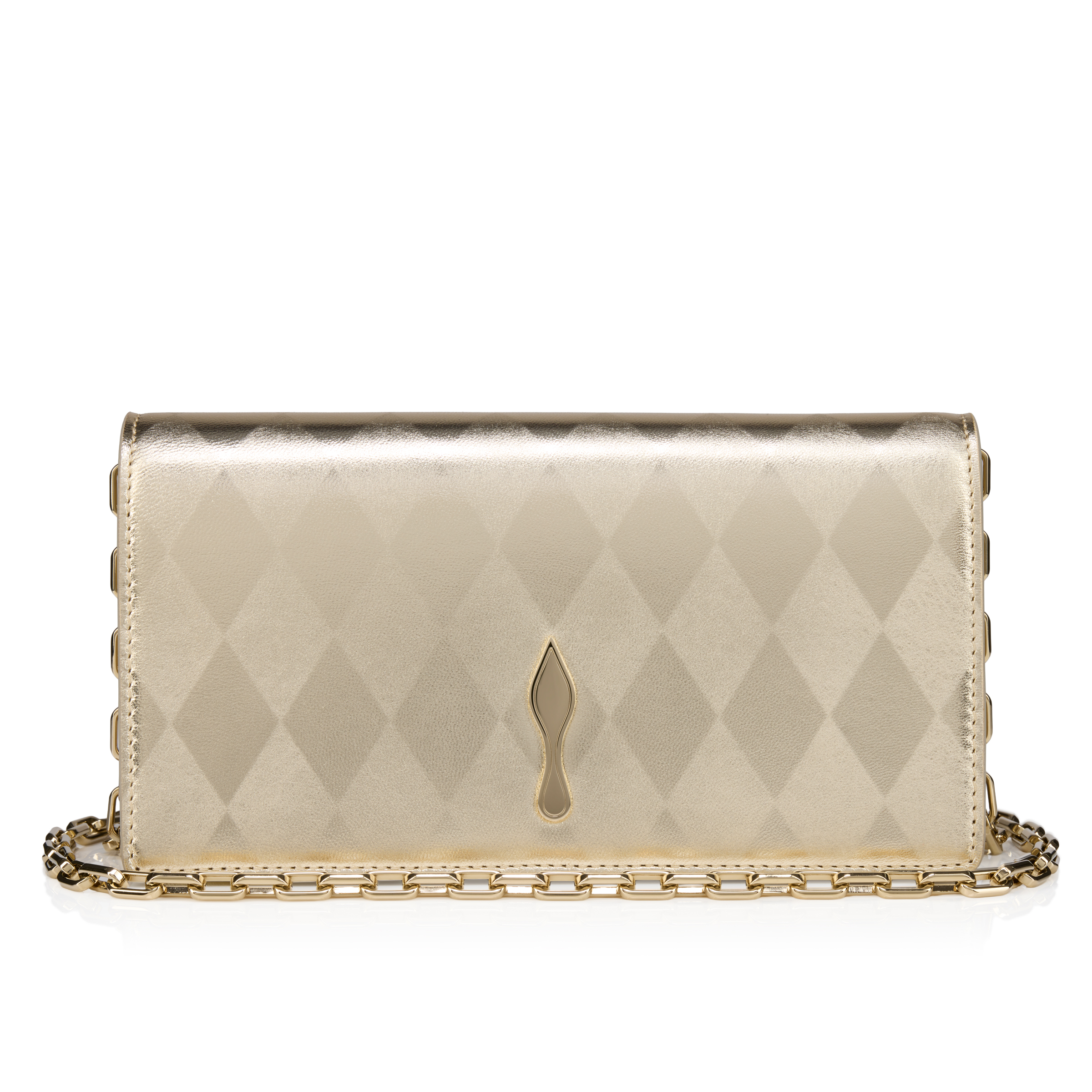 Bettina - Clutch - Diamond-shaped laminated lamb nappa leather