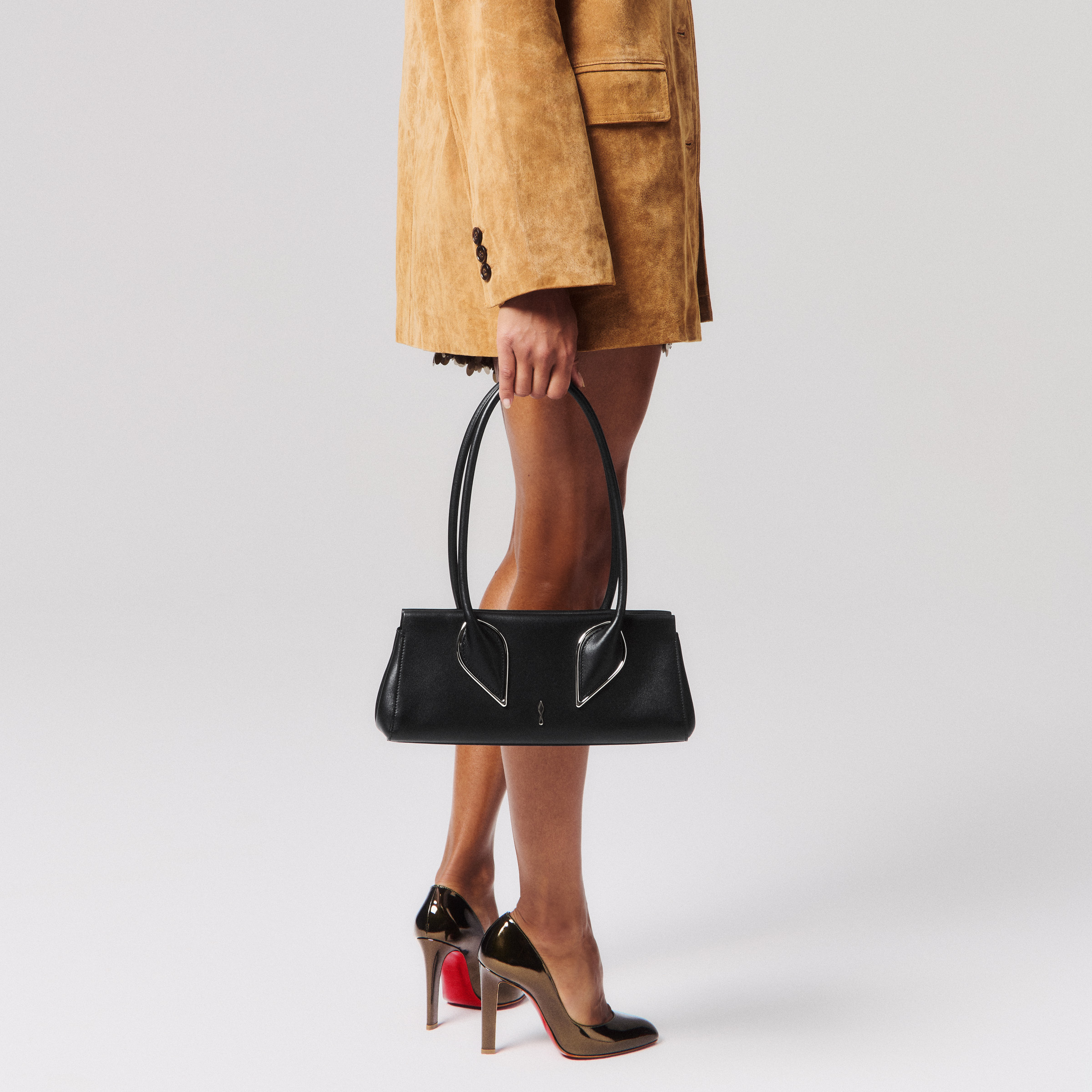 Christian Louboutin Venus Baguette Leather Shoulder Bag - Black