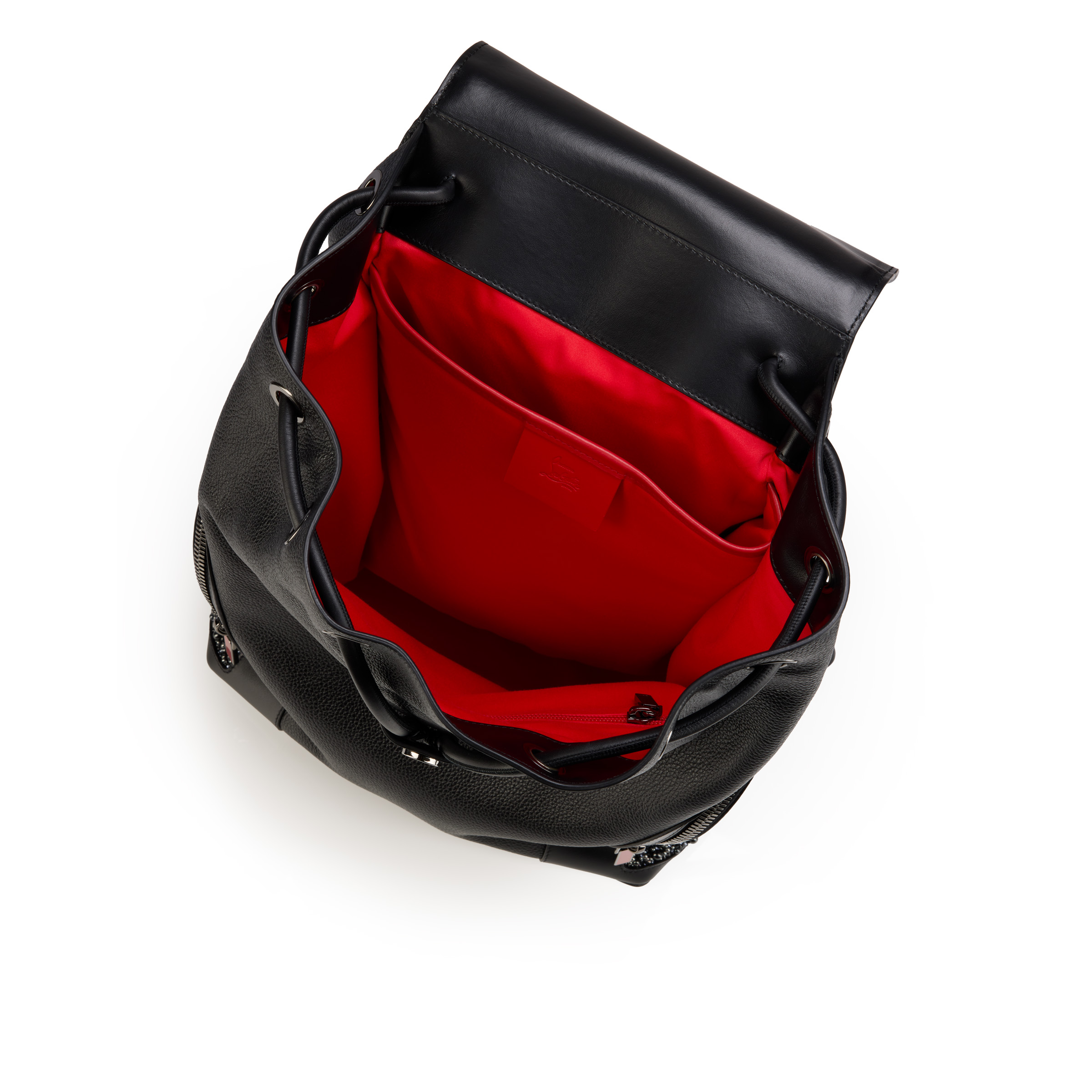Funky - Backpack - Grained calf leather, strass and spikes - Black