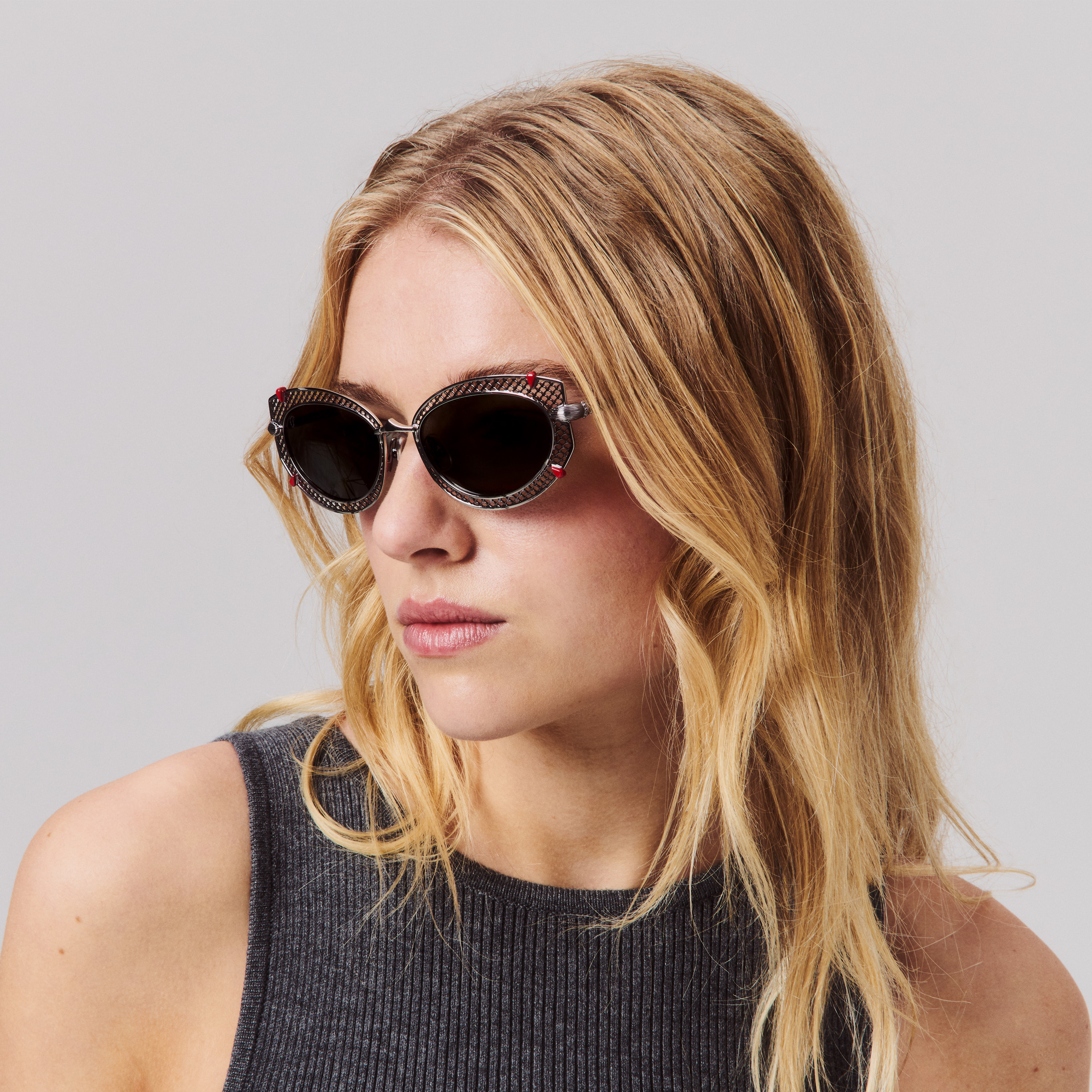 Dolly LB0030 - Sunglasses - Metal - Dark ruthenium - Christian