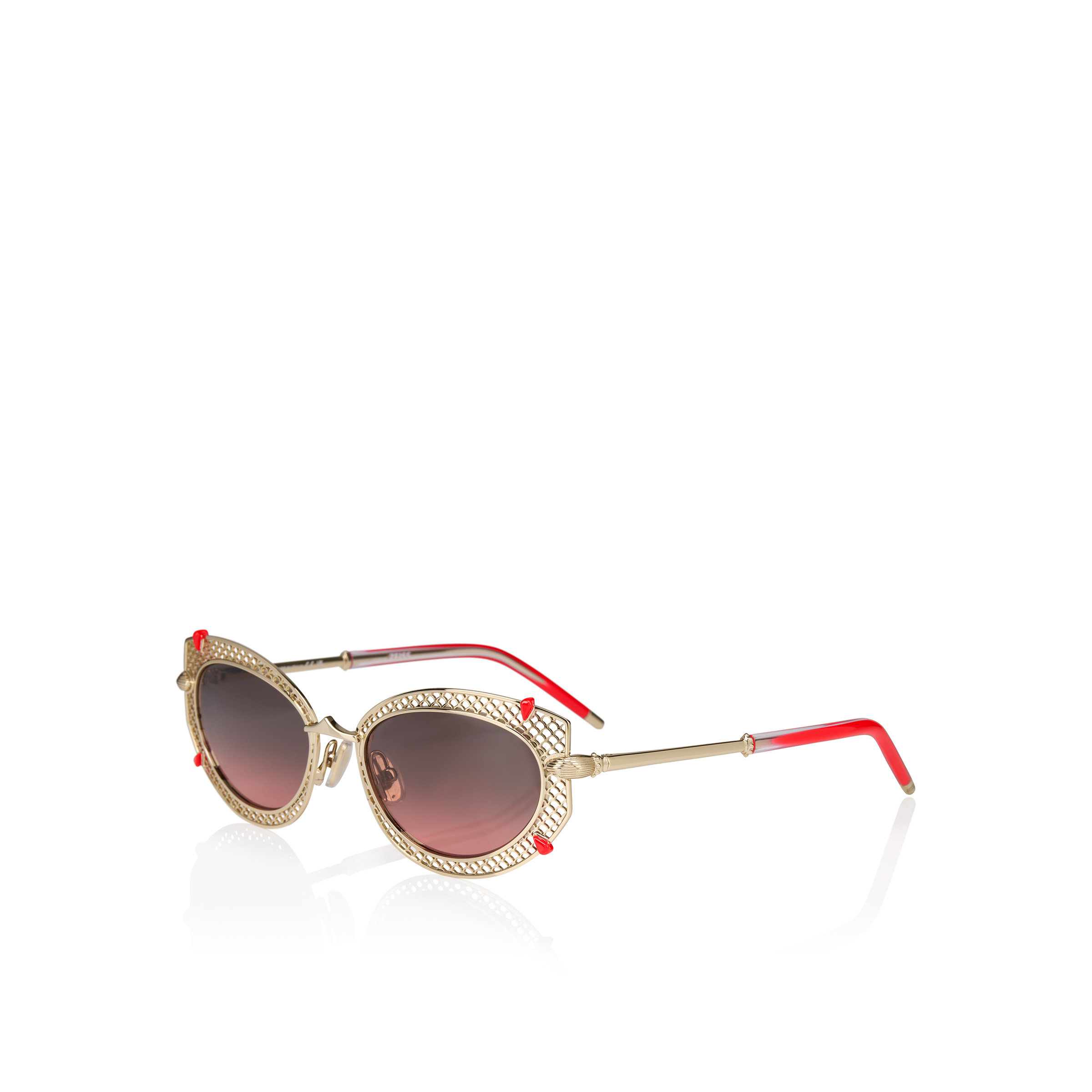 Christian Louboutin Sunglasses Dolly LB0030 32B Gold Frame Smoke Lens 54mm New Dolly LB0030 - Sunglasses - Metal - Dark ruthenium  main image 2