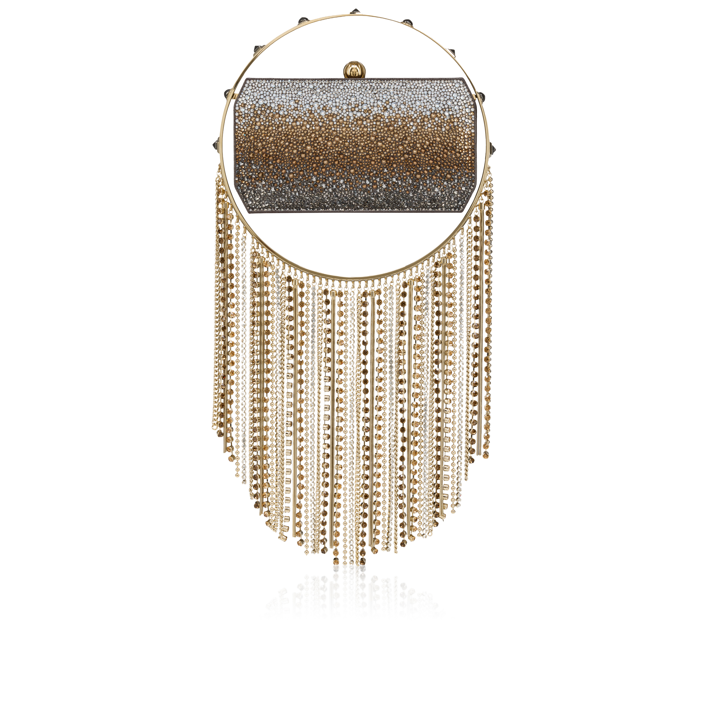 Trapeze - Clutch - Suede and strass - Multicolor - Christian