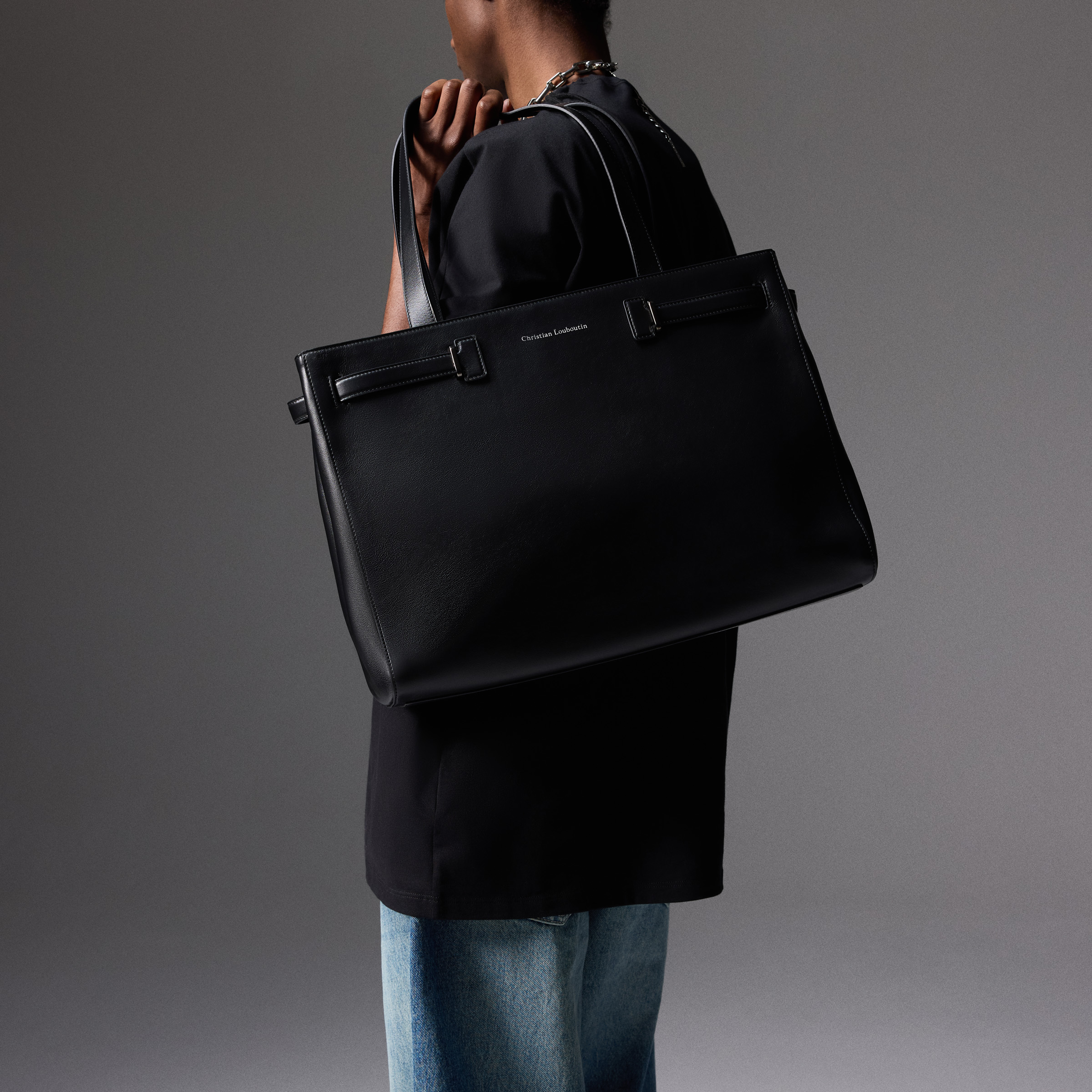 Djanis - Tote bag - Calf leather - Black - Christian Louboutin