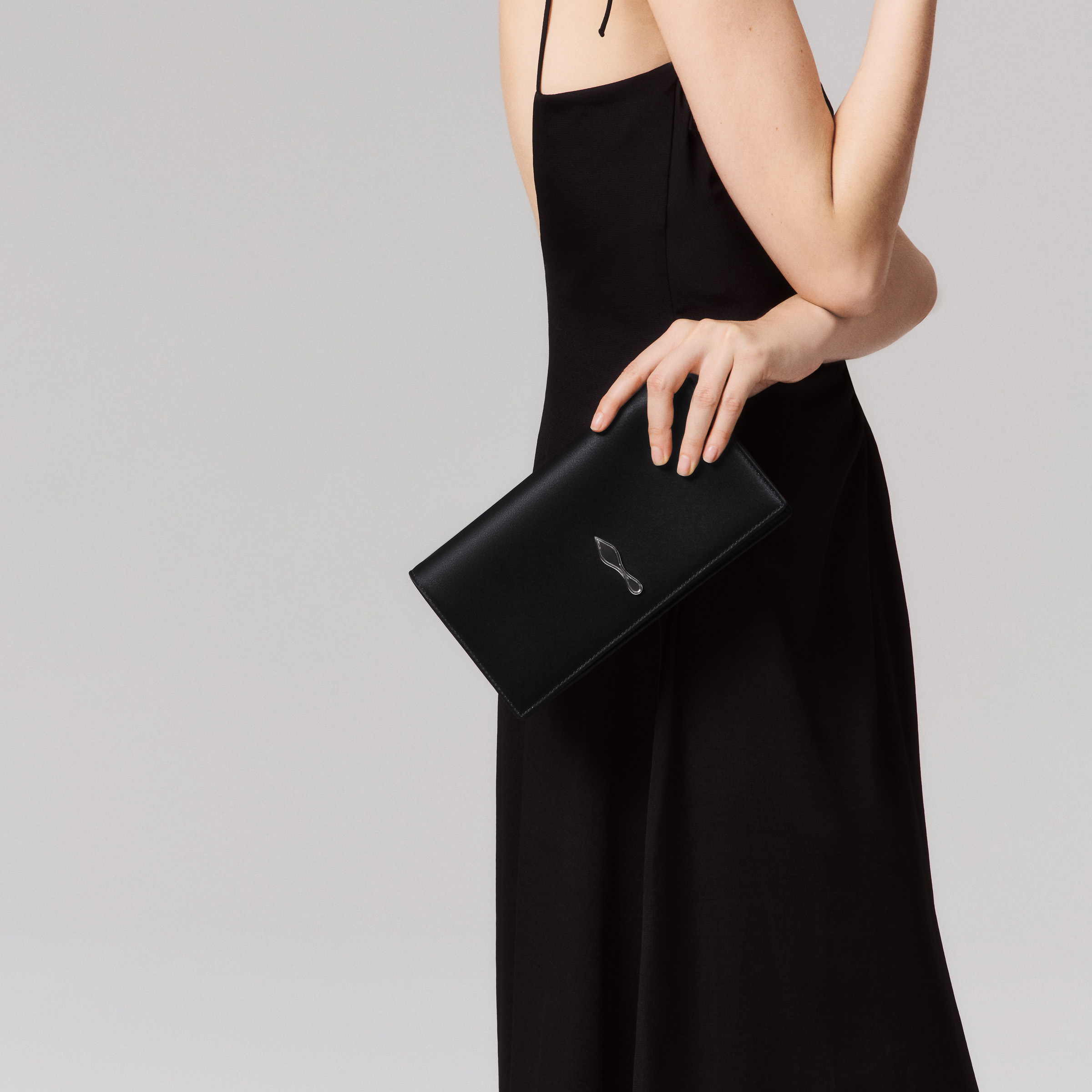 Bettina - Clutch - Crepe satin - Black - Christian Louboutin