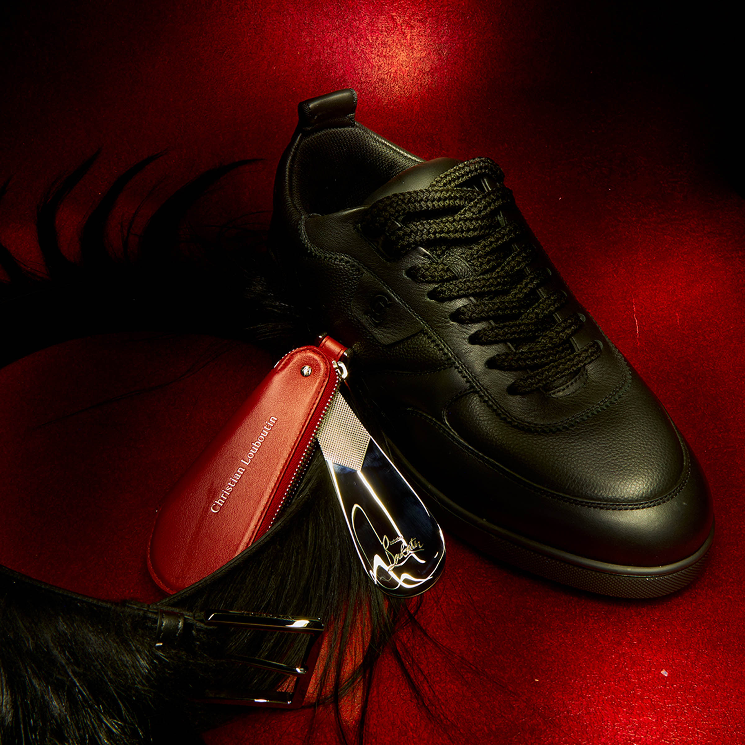 Christian Louboutin クリスチャンルブタン シューホーン CL Shoehorn - Shoehorn keyring - Calf leather - Loubi - Christian