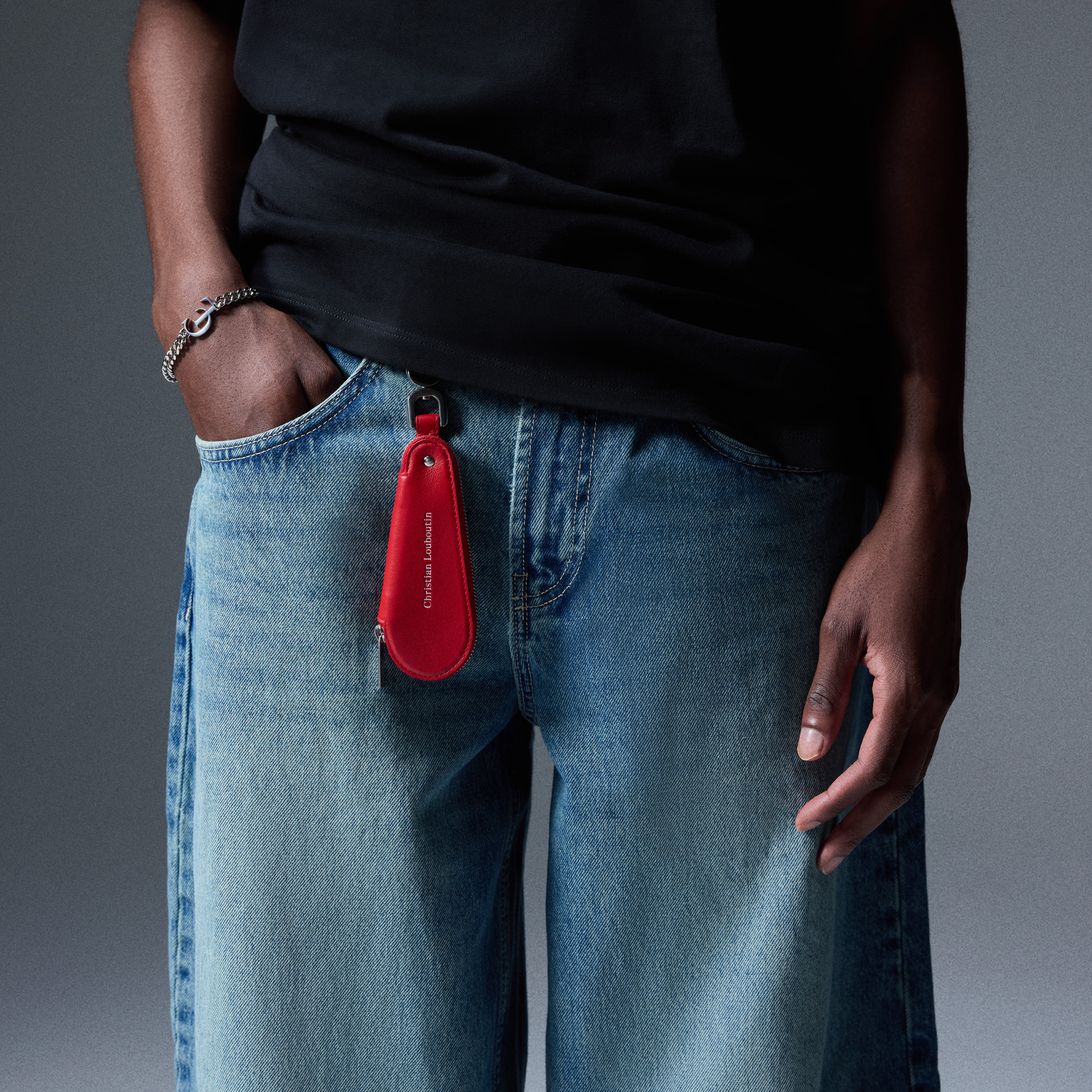 Christian Louboutin クリスチャンルブタン シューホーン CL Shoehorn - Shoehorn keyring - Calf leather - Loubi - Christian