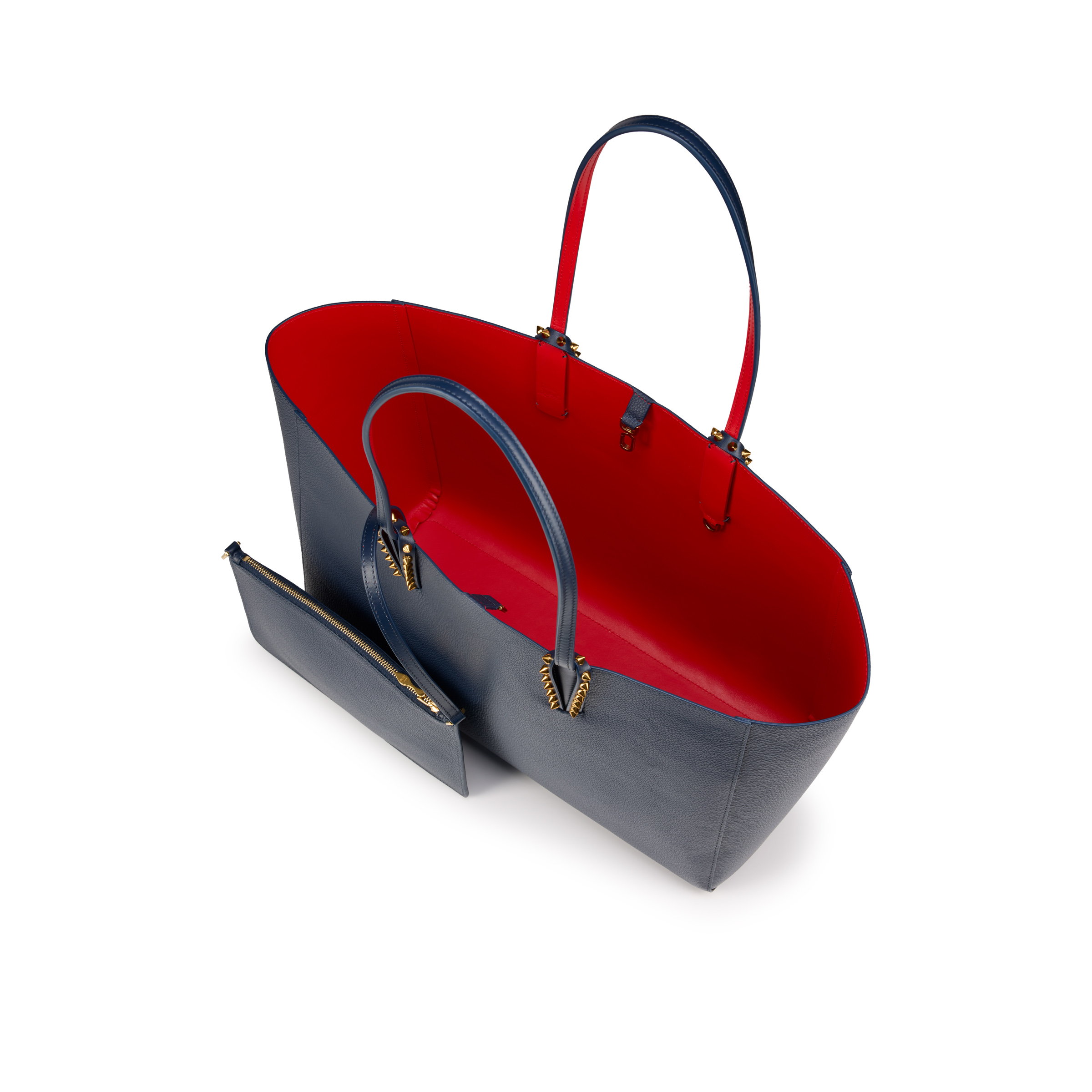Cabata - Tote bag - Grained calf leather - Marine - Christian