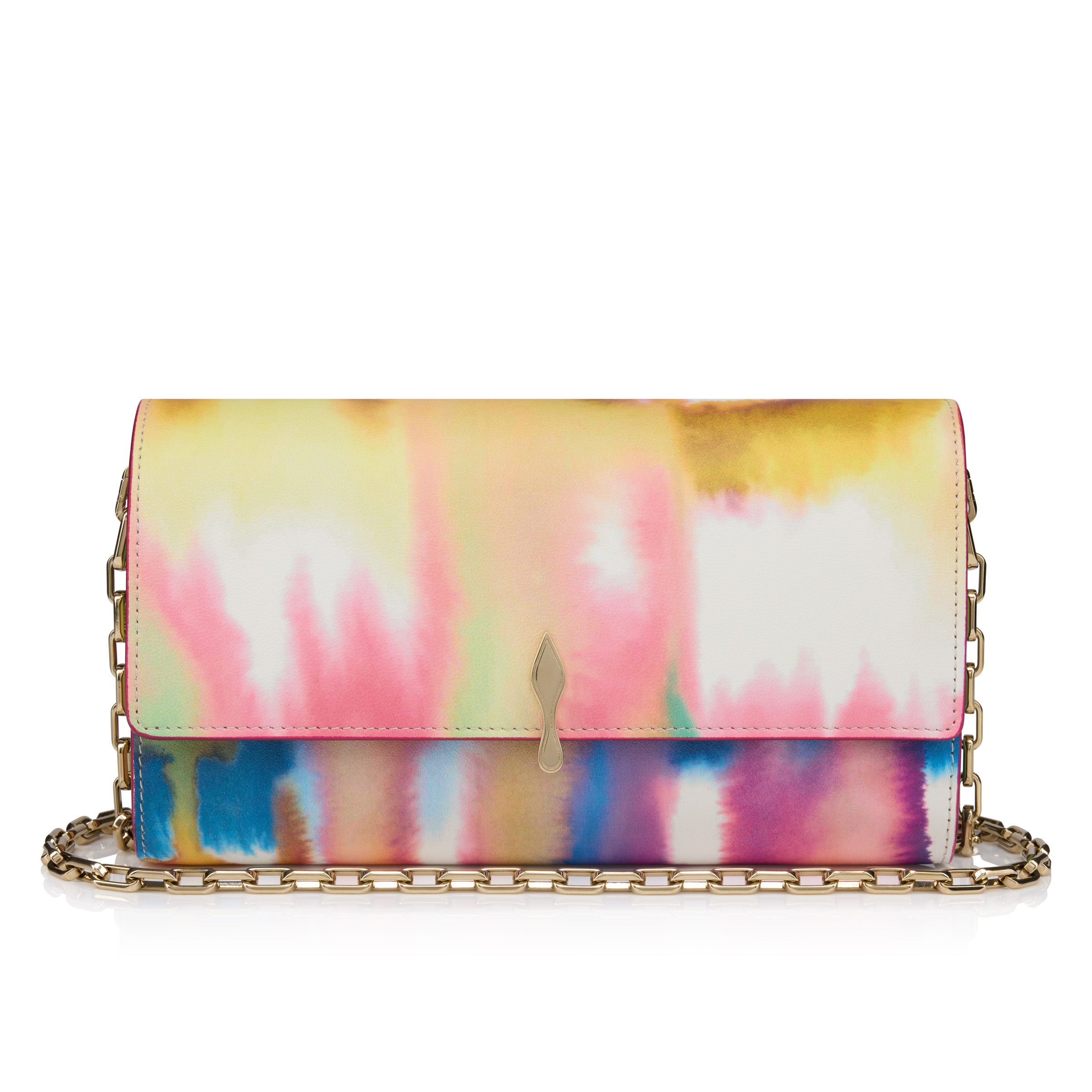 Bettina - Wallet on chain - Tie-dye lamb nappa leather