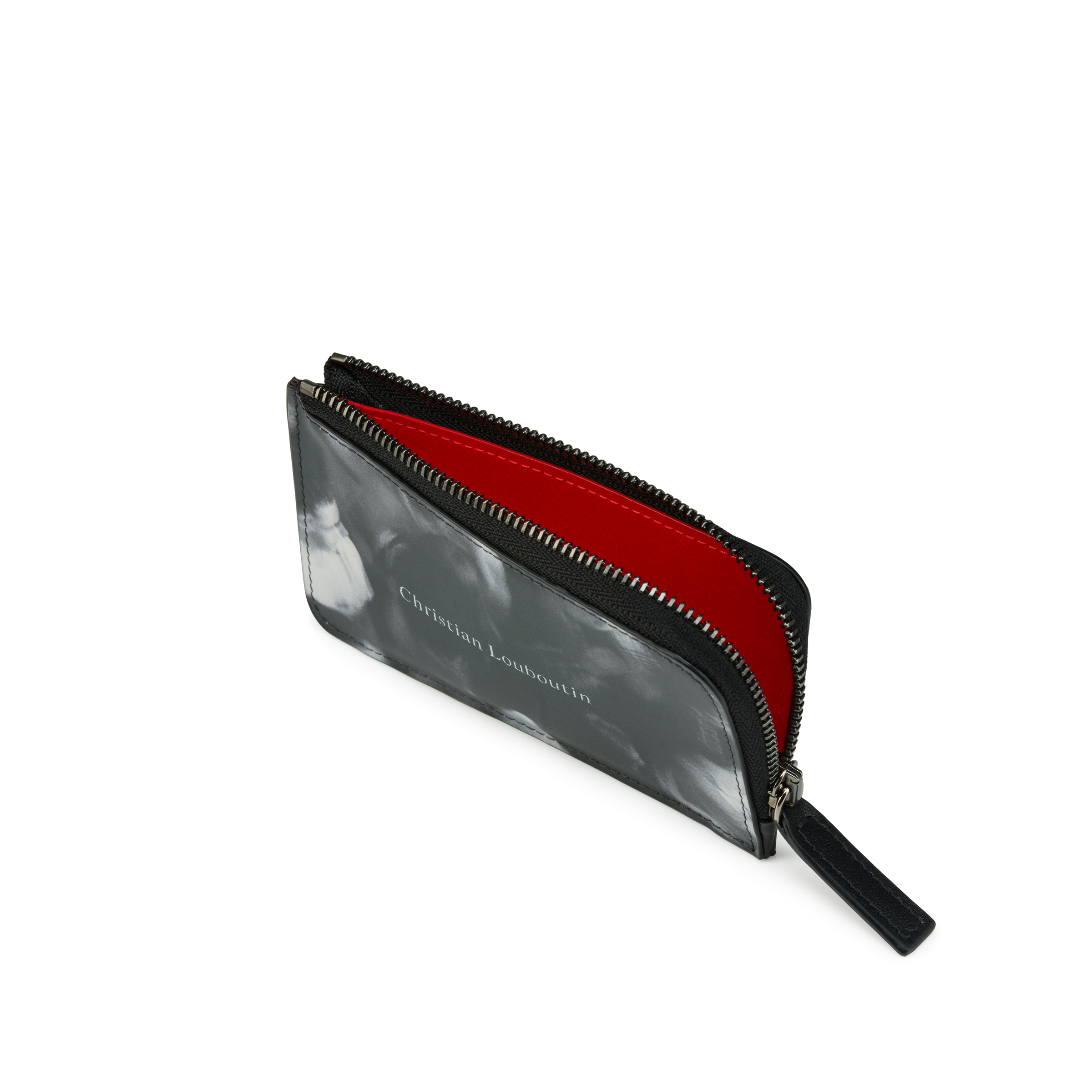 Canopy - Zipped card holder - Moises printed calf leather - Black