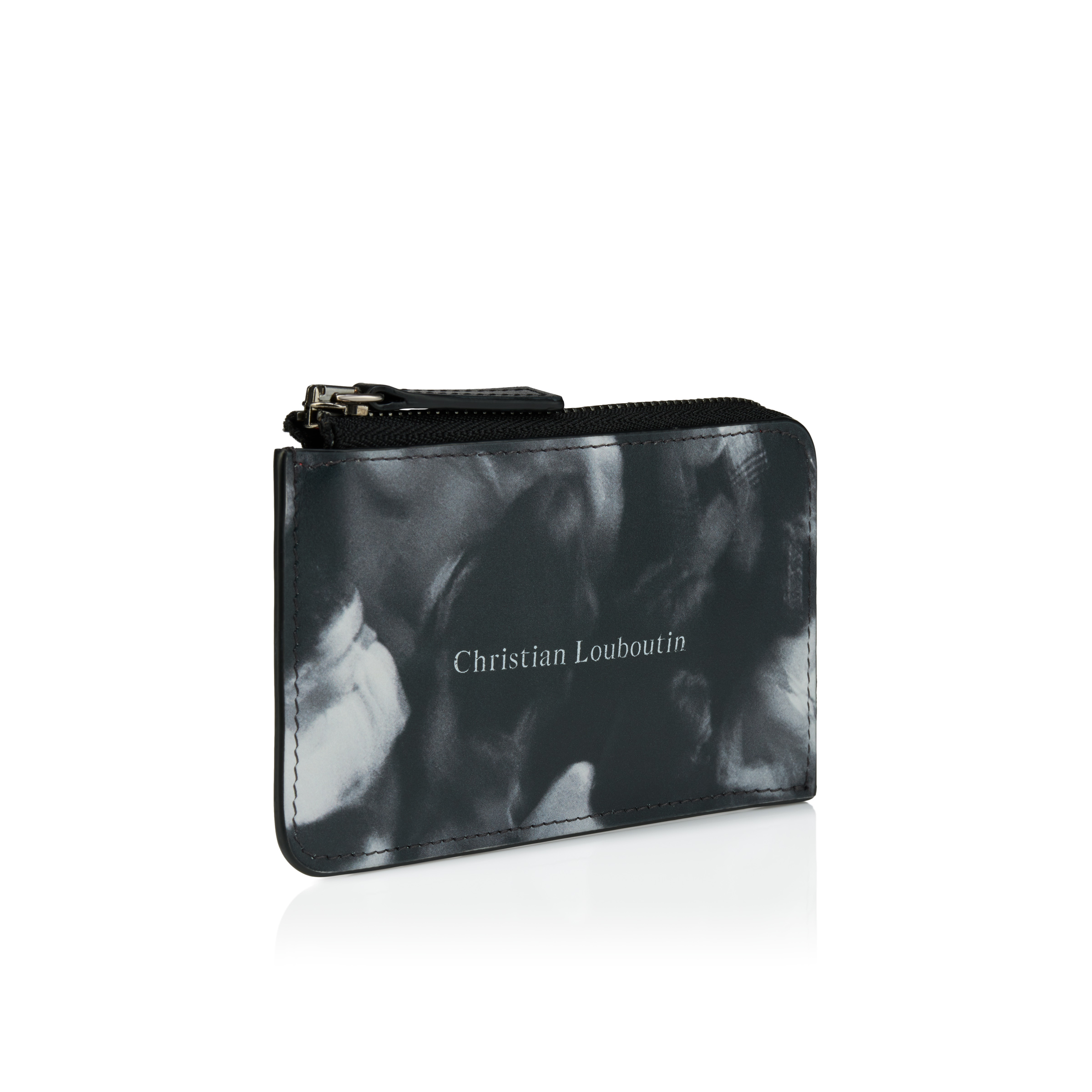 Canopy - Zipped card holder - Moises printed calf leather - Black