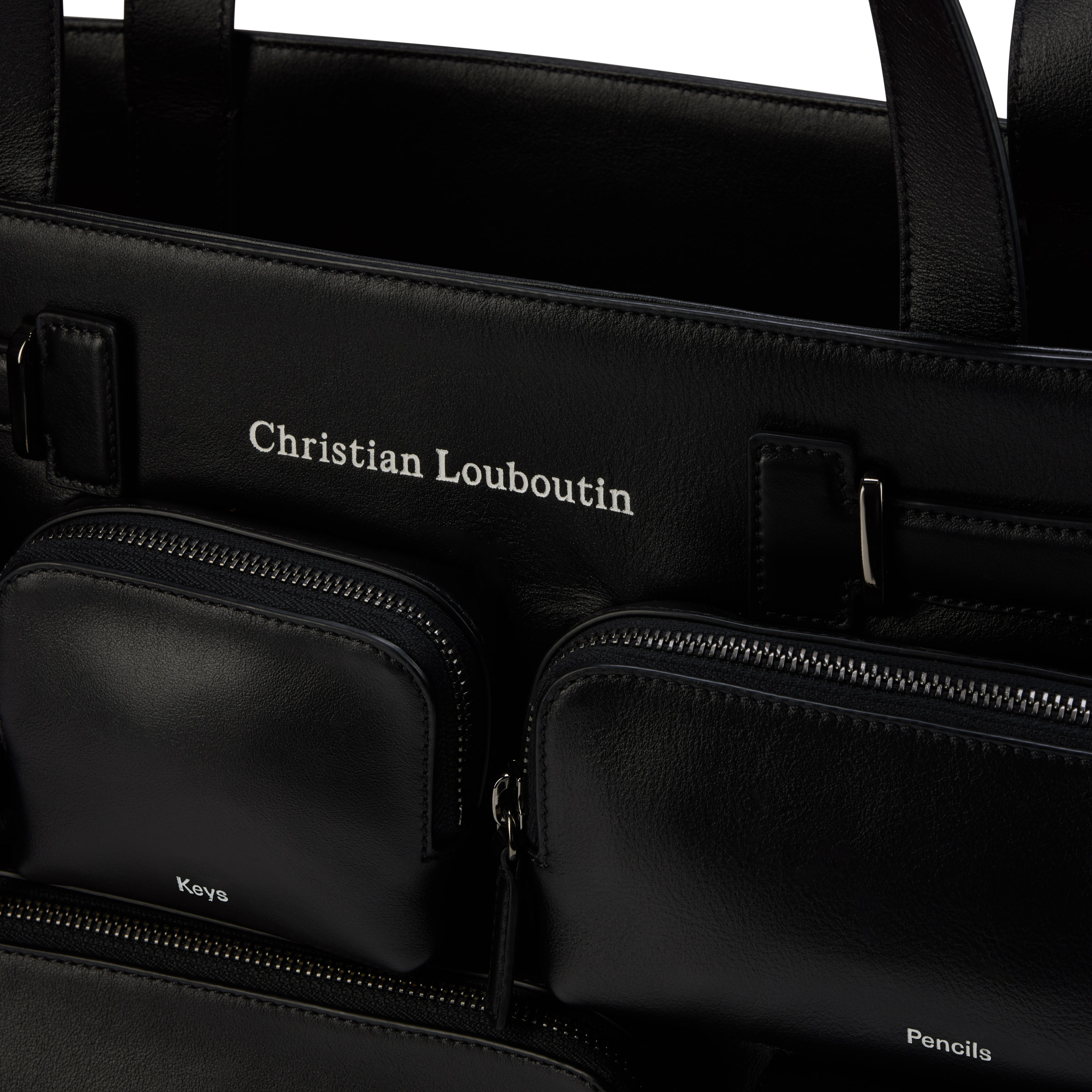 Tactical - Tote bag - Smooth calf leather - Black - Christian