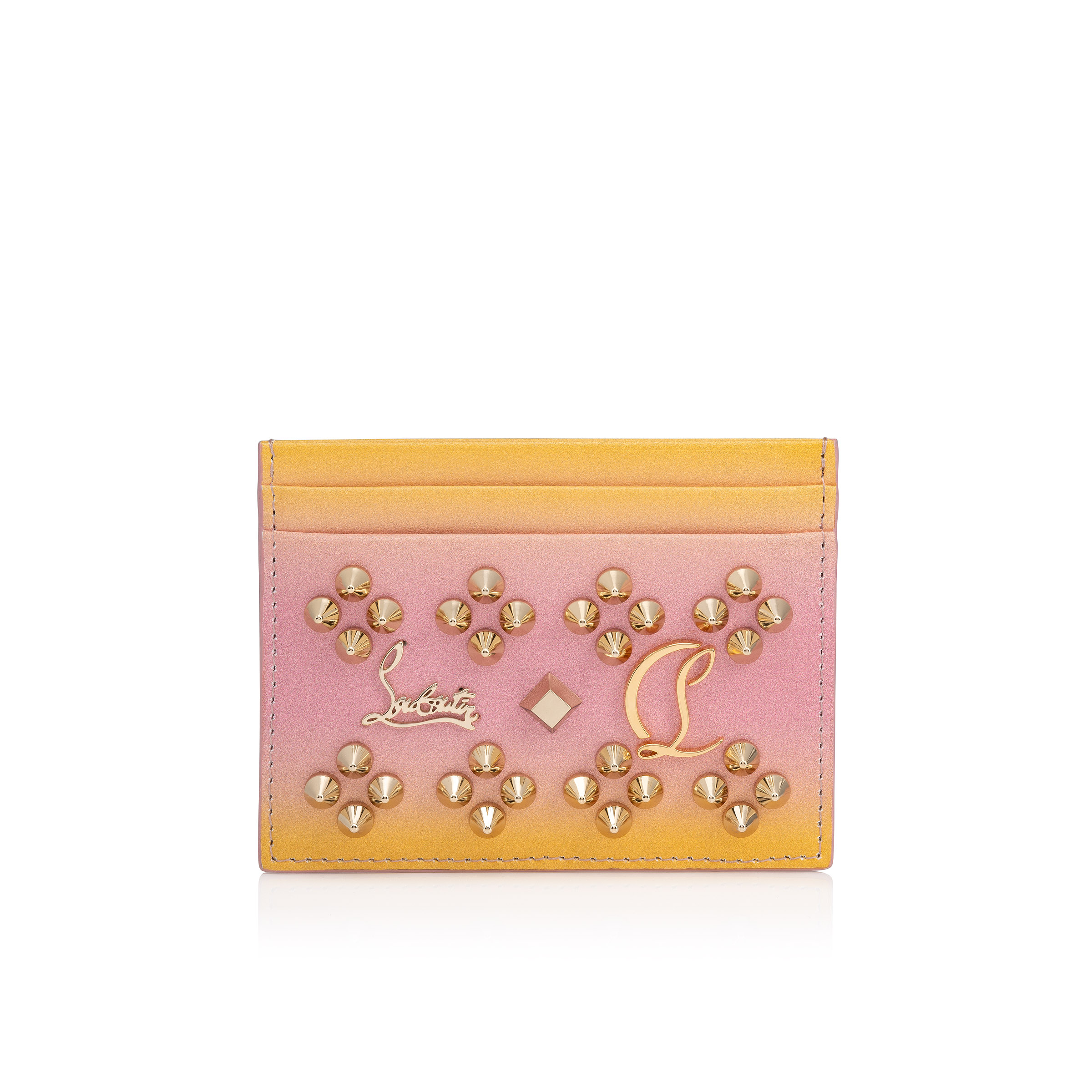 Kios - Card holder - Gradient smooth calf leather and spikes 