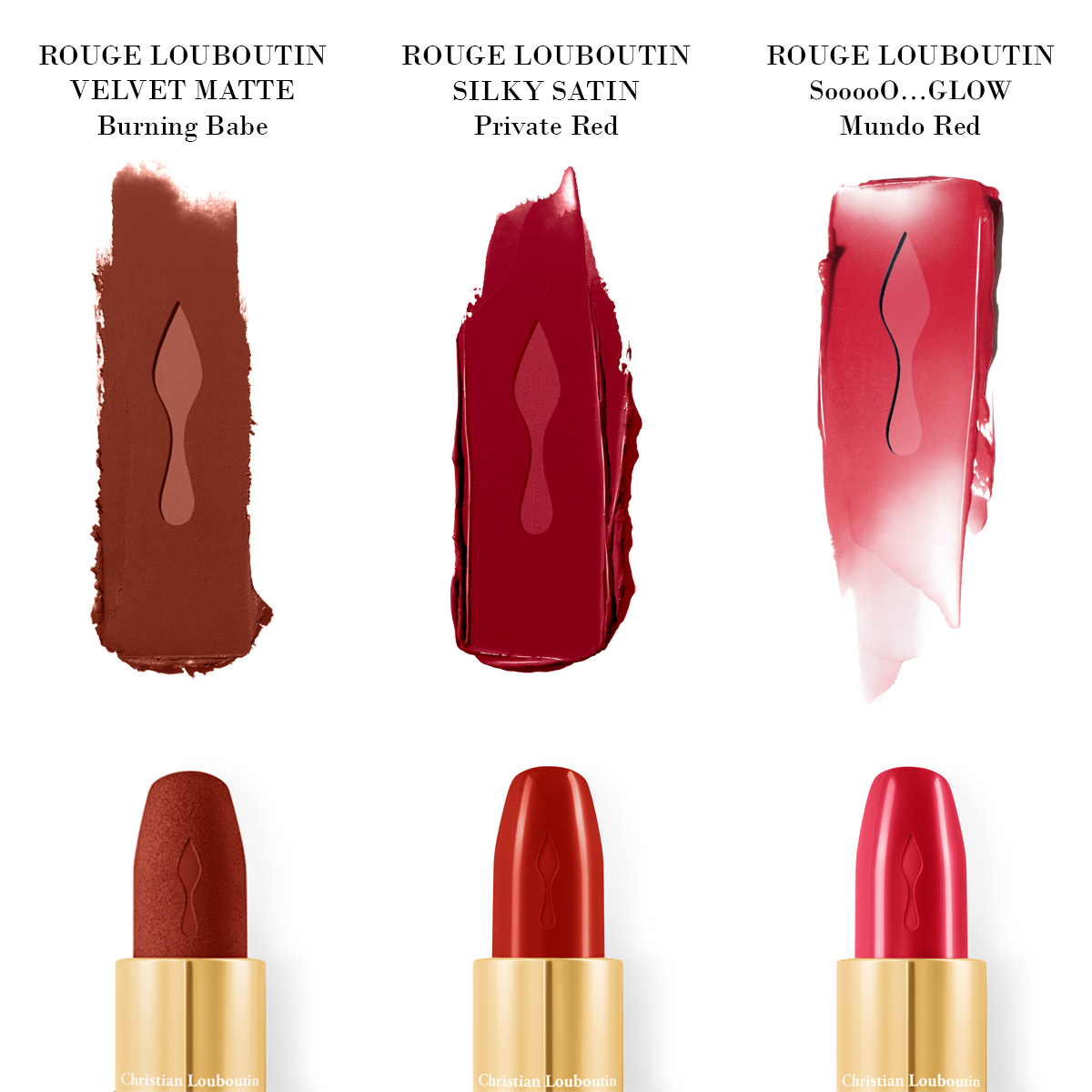 Christian Louboutin Rouge 口紅 3本セット Lip Trio Rouge Louboutin Coffret - Rouge Louboutin 001M, Rouge