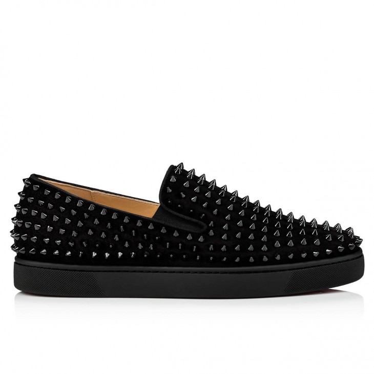 Roller-Boat - Sneakers - Veau velours and spikes - Black