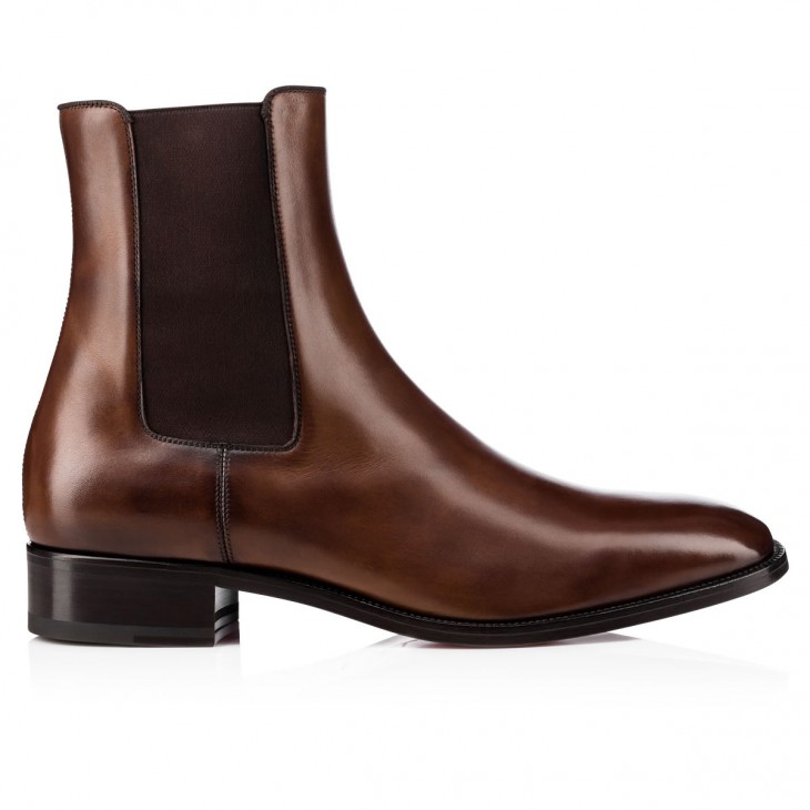 Christian Louboutin Samson Leather Boots in Brown for Men