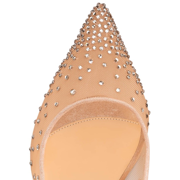 Follies Strass - 85 mm Pumps - Mesh and suede - Light silk - Women