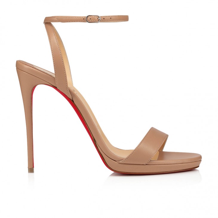 Loubi Queen 120 Leather Sandals in Red - Christian Louboutin
