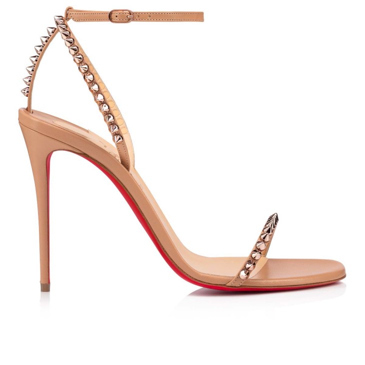 Nude Spiked Christian Louis Vuitton red bottoms used