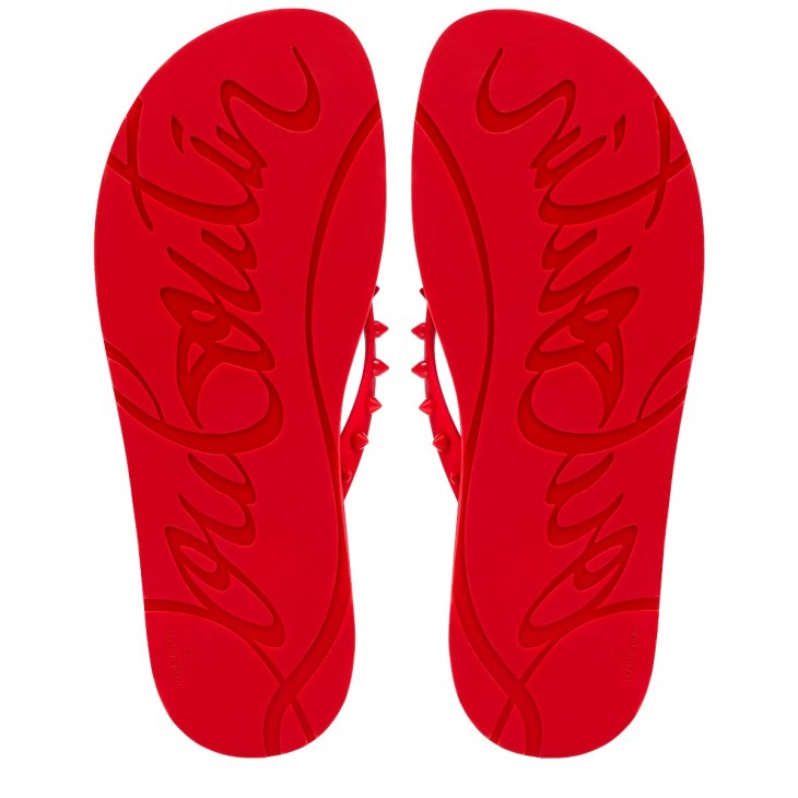 Flip flops Christian Louboutin Red size 41 EU in Rubber - 27456432