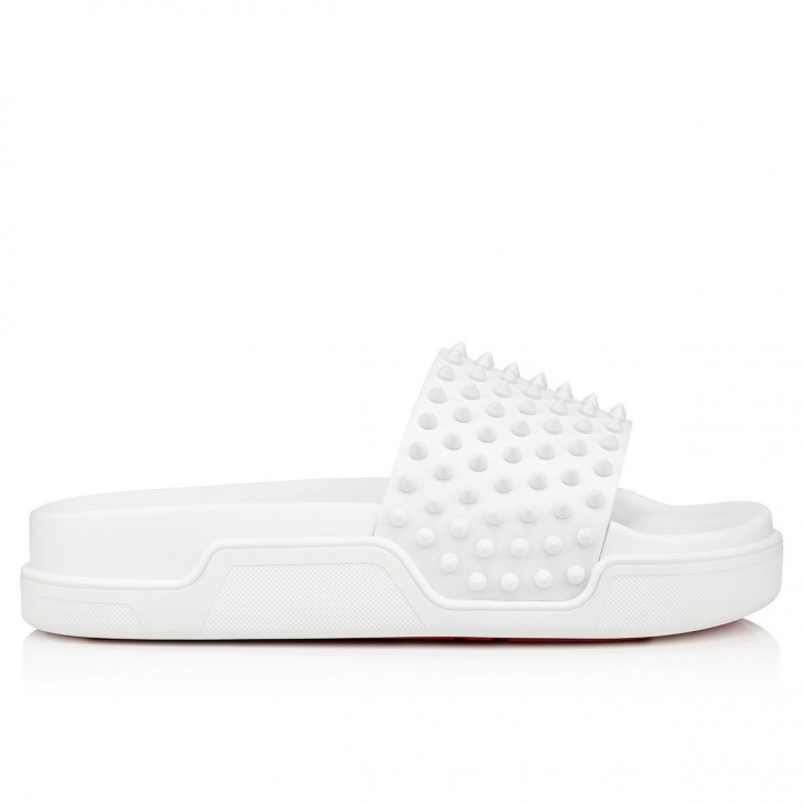 Christian Louboutin Men's Pool Fun Spiked Leather Slide Sandals