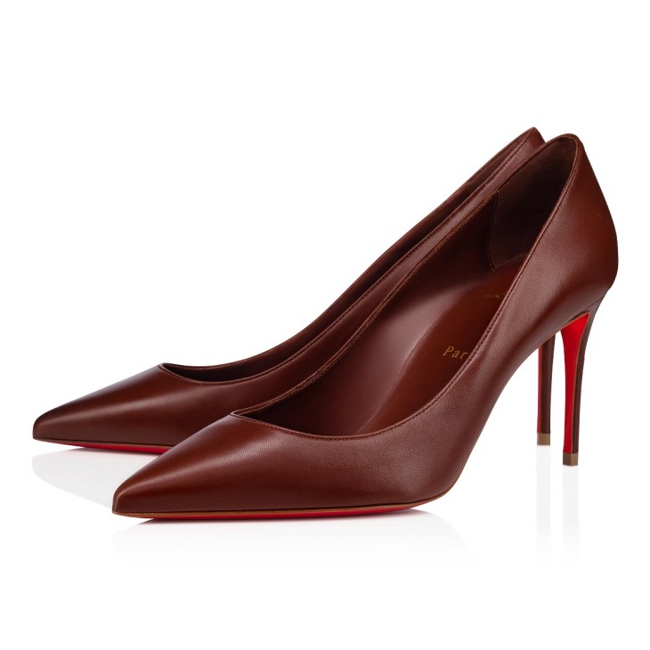 Christian Louboutin Galeria 100mm Cognac Suede Red Sole Heels