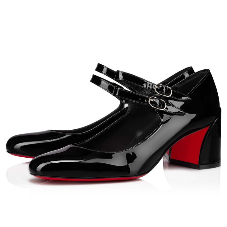 Miss Jane - 55 mm Mary Janes pumps - Patent calf leather - Black