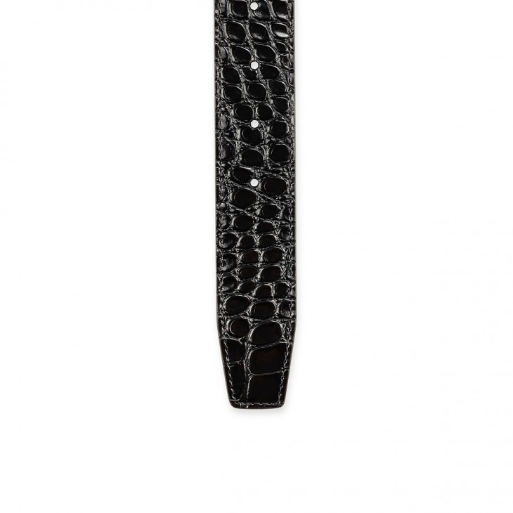 CL Logo - Belt - Perforated calf leather Loubinthesky - Black - Christian  Louboutin