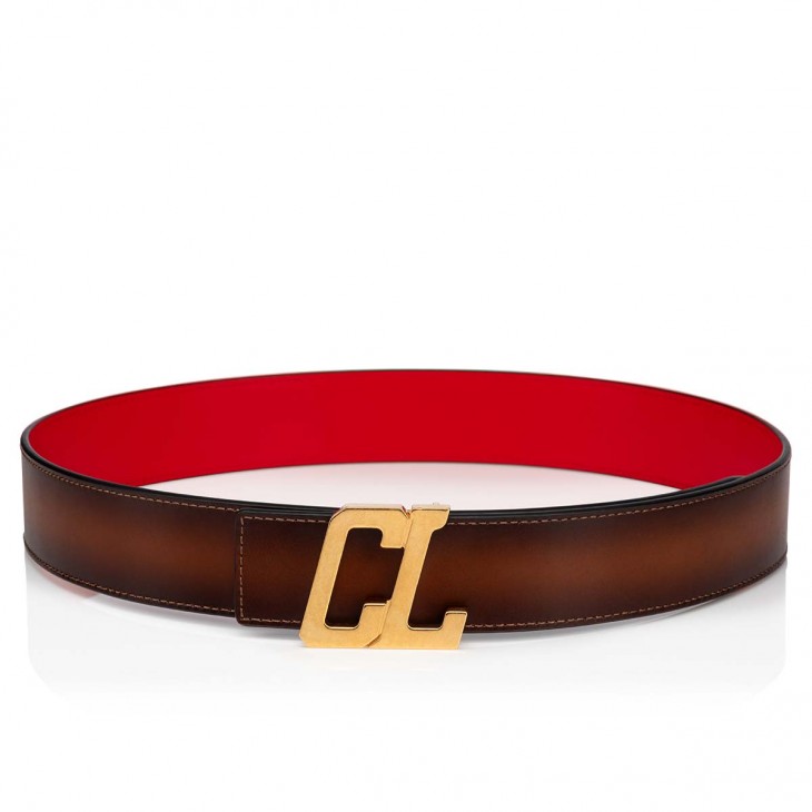 Christian Louboutin Happy Rui CL Logo Leather Belt for Men