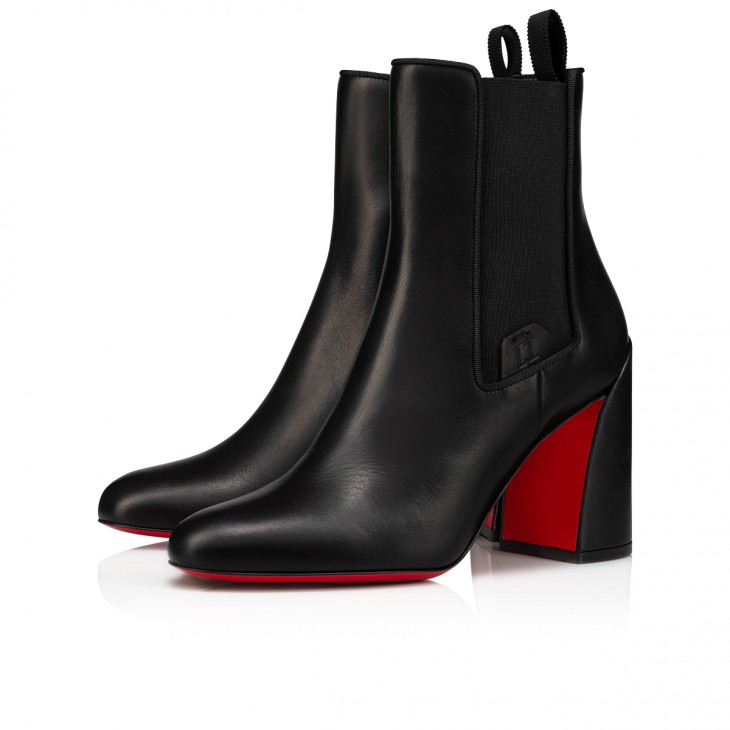 Christian Louboutin, Shoes, Christianlouboutin Chelsea Chick Red Sole  Stiletto Boots Booties Black 39