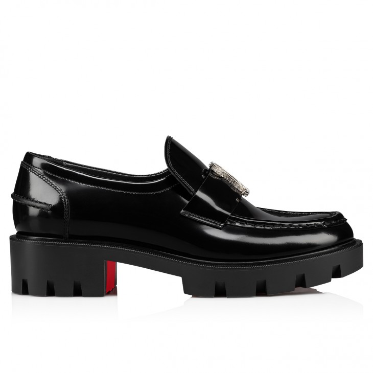 CL Moc Lug Strass - Loafers - Calf leather - Black - Christian