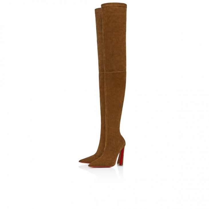 Christian Louboutin Beige Leather Cate Knee Length Boots Size 39
