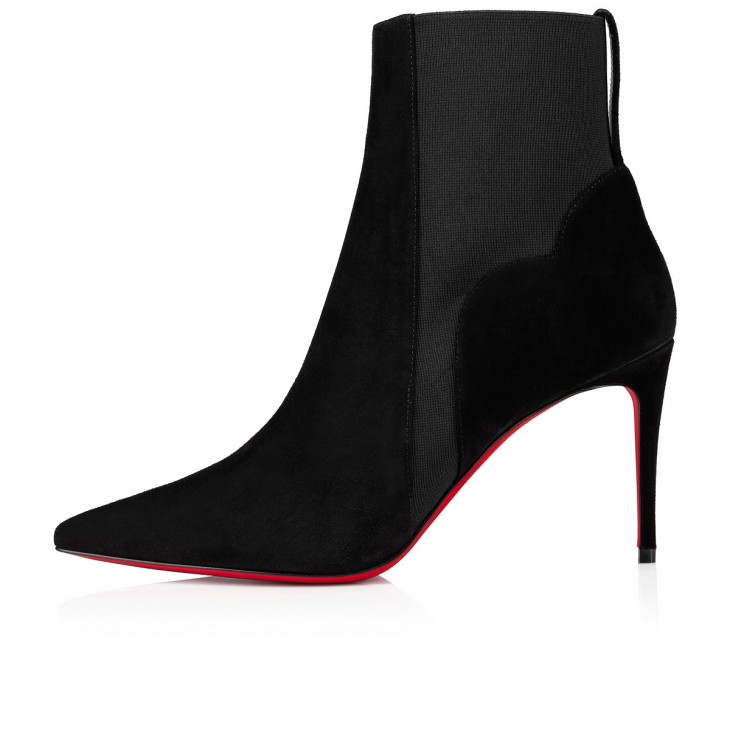 Christian Louboutin Chelsea Chick Booty Leather Boots 100 - Black - 36