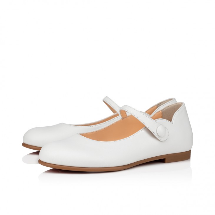 Melodie Chick - Ballerinas - Nappa leather - Bianco - Kids - Christian  Louboutin United States
