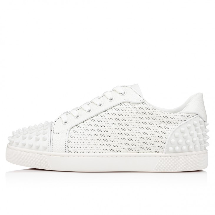 Christian Louboutin Men's Seavaste 2 Low-Top Leather Spike Sneakers