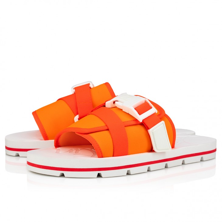 Siwa Clip - Sandals - Neoprene - Fluo Orange - Christian Louboutin
