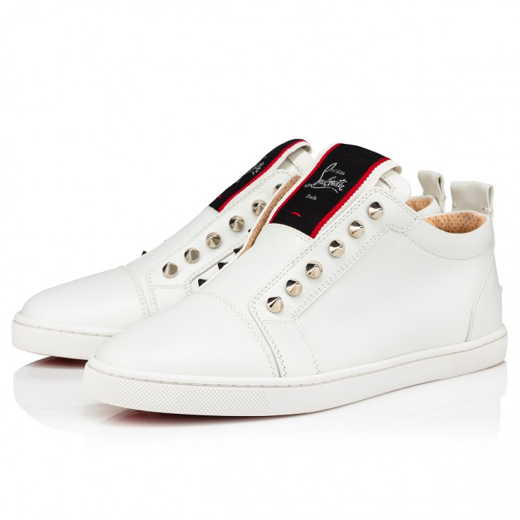 Fique A Vontade woman Sneakers - Calf leather - White - Christian Louboutin