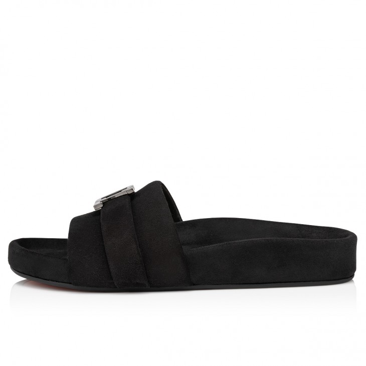 Varsicool Leather Slides in Black - Christian Louboutin