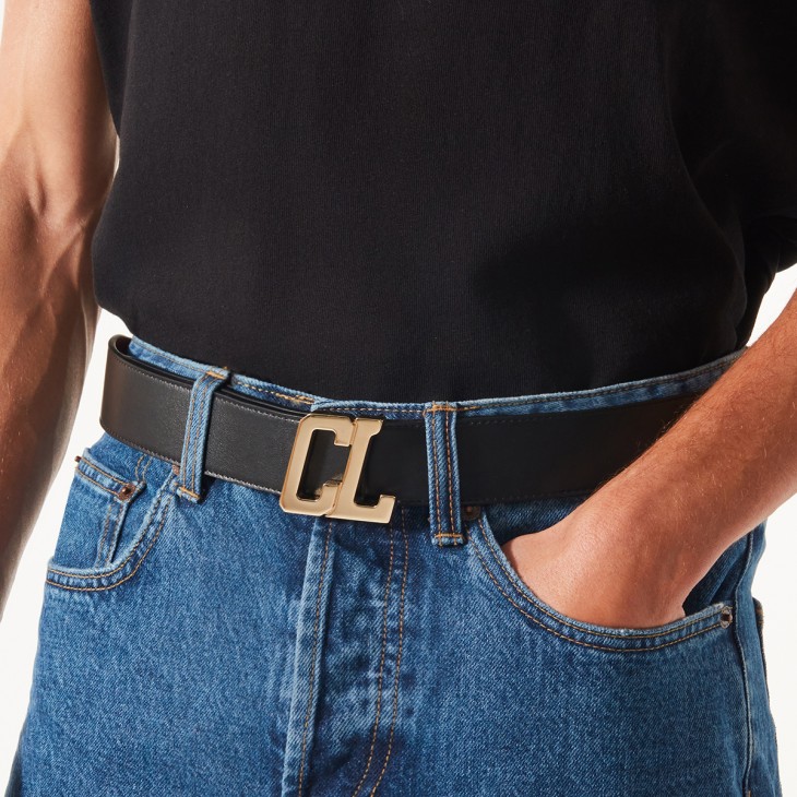 Belt strap - Belt strap - Calf leather - Black - Christian Louboutin ...