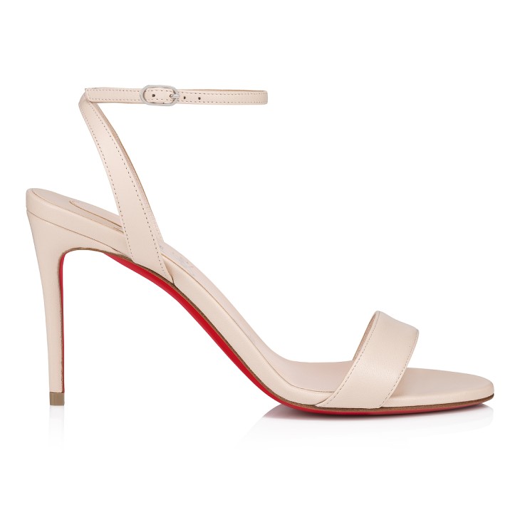 シューズ・サンダルその他 CHRISTIAN LOUBOUTIN Woman Heeled sandals Nude 1240839 9018 Loubigirl - 85 mm Strappy sandals - Lamb nappa leather