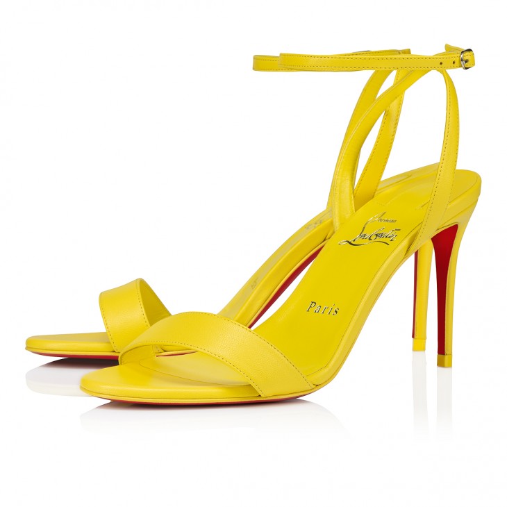 Woman with yellow and pink high heel butterfly shoes before Salvatore  Ferragamo fashion show, Milan Fashion Week street style Stock Photo - Alamy