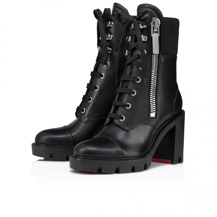 En Hiver Lug - 70 mm Low boots - Calf leather - Black - Women
