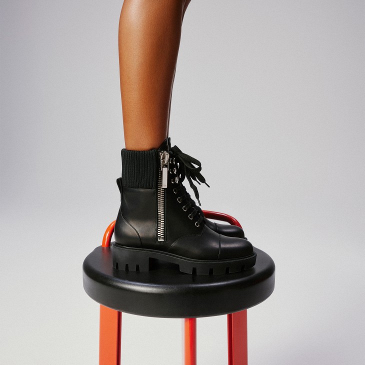En Hiver Lug - Low boots - Calf leather - Black - Women