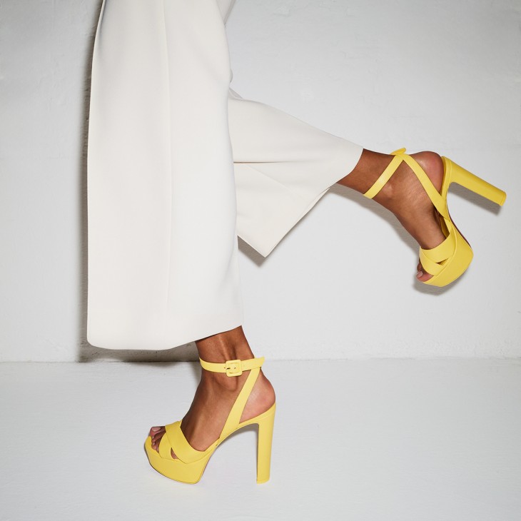 Nessa Mustard Yellow Suede Ankle Strap Heels | Trendy high heels, Ankle  strap heels, Heels